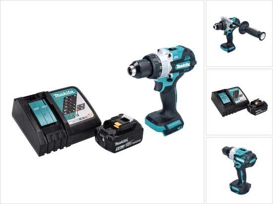 Makita DHP 486 RT1 accu-klopboormachine 18 V 130 Nm borstelloos + 1x accu 5,0 Ah + oplader