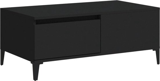 vidaXL - Salontafel - 90x50x36,5 - cm - bewerkt - hout - zwart