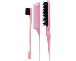 Cabantis 3 delige Haar Accessoires Set – Franse Vlecht – Bruidskapsels – Haar - Roze