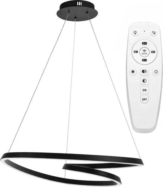 Bellastein Moderne LED Eettafel Hanglamp Nieuwe Ontwerp Star Clear Sky Hanglamp Hoogte Verstelbare Afstandsbediening Hanglamp voor Eetkamer Woonkamer Kantoor Hanglamp (Zwart