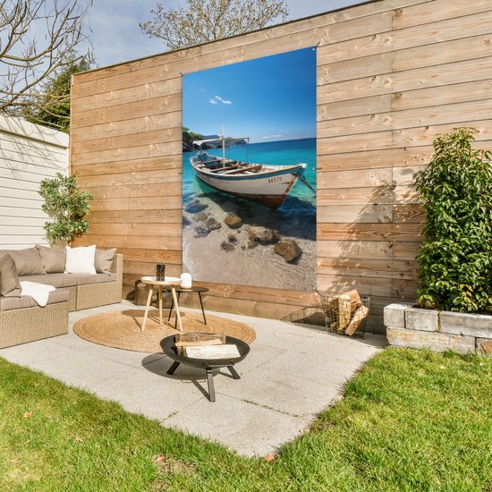 Affiche de jardin bateau - Décoration de jardin - 120x180 cm - Toile de jardin - Décoration maritime - Décoration murale extérieure - Affiche clôture maritime - Tableaux de jardin - Décoration murale de jardin - Posters de jardin