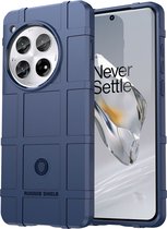 iMoshion Hoesje Geschikt voor OnePlus 12 Hoesje Siliconen - iMoshion Rugged Shield Backcover - Donkerblauw