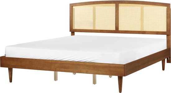 VARZY - Bed - Lichtbruin - 200 - Rubberhout