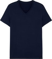 HOM Tencel soft tee-shirt col V (pack de 1) - T-shirt homme col V- bleu foncé - Taille : L