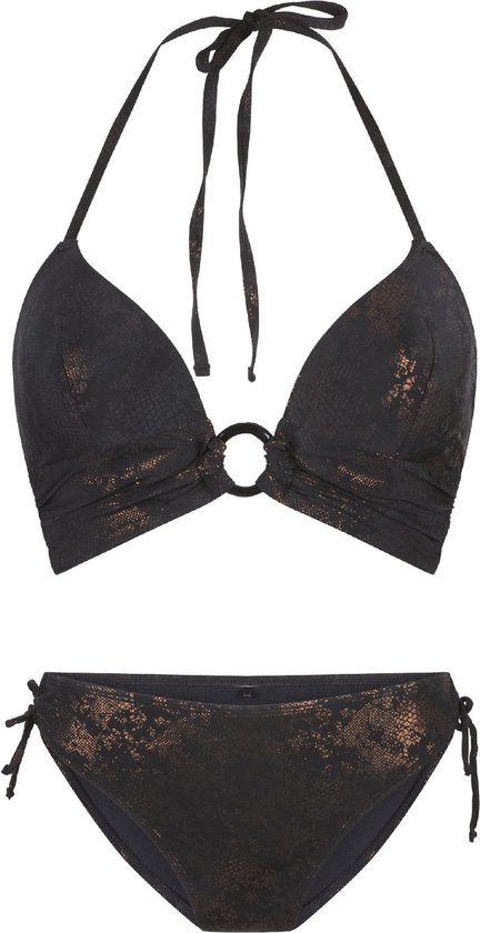 LingaDore - Copper Vibes Triangel Bikini Set - maat 40A - Zwart/Bruin
