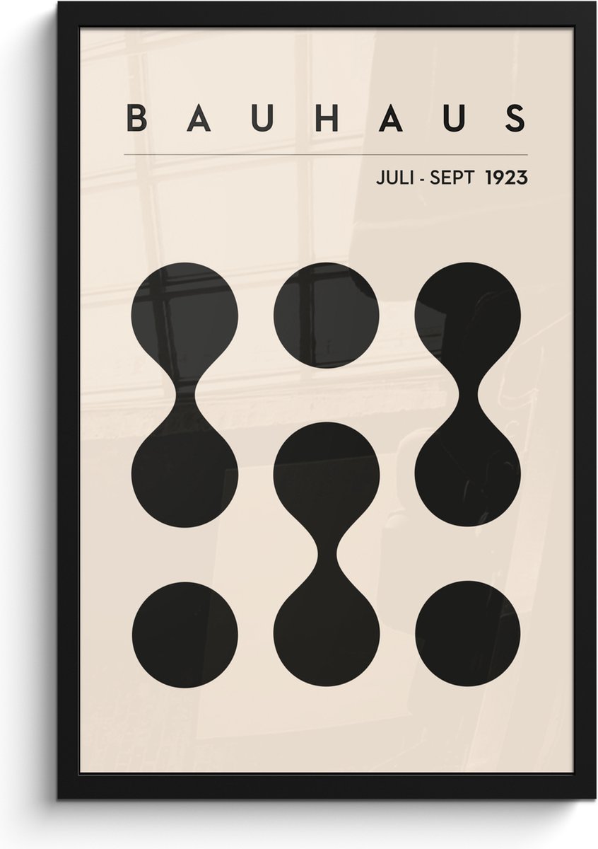 FrameYourWall Poster in lijst - Fotolijst 40x60 cm - Posters - Bauhaus - Abstract - Zwart - Art - Modern - Posterlijst zwart - Decoratie - Wanddecoratie woonkamer - Muurdecoratie slaapkamer