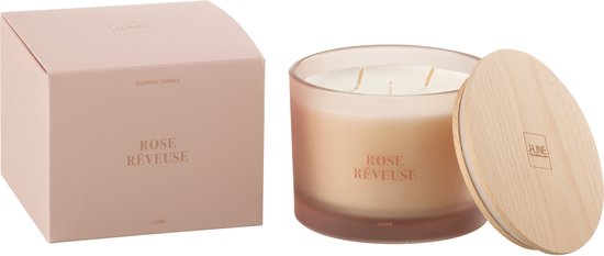J-Line geurkaars Accords Essentiels - Rose Rêveuse - roze