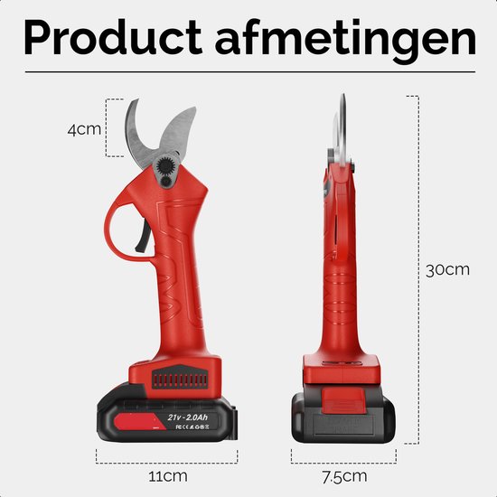 Elektrische Snoeischaar - Snoeischaar - 2 BAT - 25mm - 21V - ESG21V-2 — afbeelding 2
