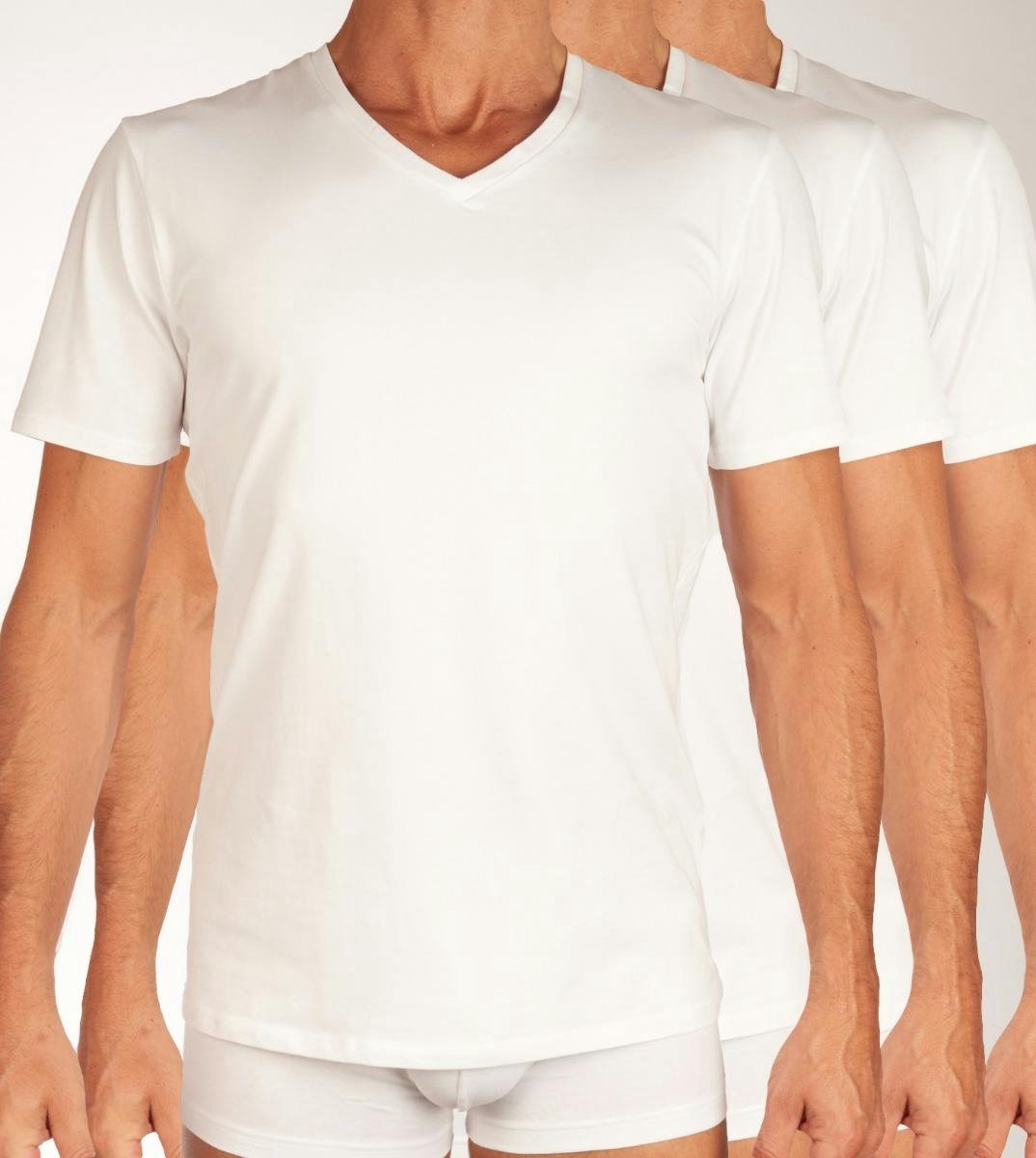 Dim T-shirt V-hals - 3 Pack 0HY White - maat M (M) - Heren Volwassenen - Katoen/elastaan- 0A6E-0HY-M