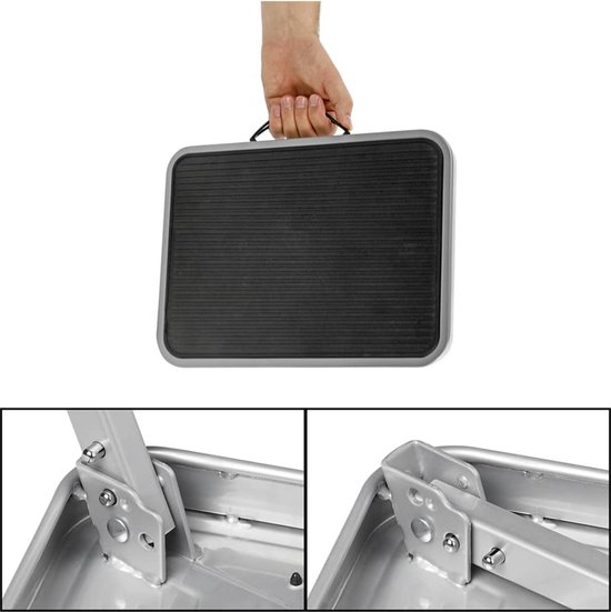 ProPlus Vouwbaar opstapje - 1 trede - metaal - antislip - 150 kg draagkracht - compact van Merkloos — afbeelding 5