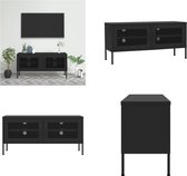 vidaXL Tv-meubel 105x35x50 cm staal zwart - Tv-meubelset - Tv-meubelsets - Tv Meubelset - Tv Meubelsets
