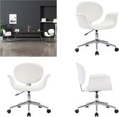 vidaXL Kantoorstoel draaibaar kunstleer wit - Kantoorstoel - Kantoorstoelen - Stoel - Stoelen