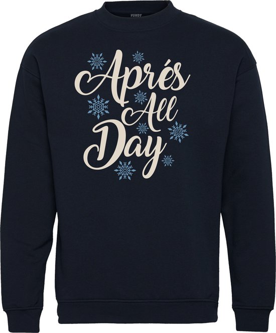 Sweater Après All Day | Apres Ski Verkleedkleren | Fout Skipak | Apres Ski Outfit | Navy | maat M