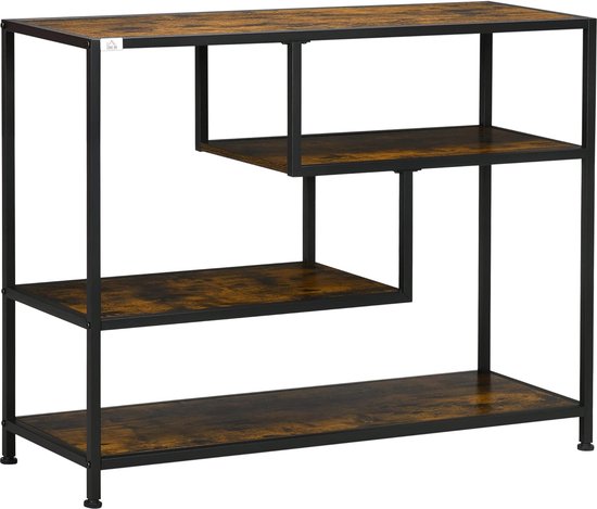 Yaheetech Consoletafel Gangtafel 3 Niveaus - Smalle Houten Bijzettafel 106x35x80cm Wit