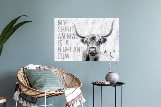 Stickers muraux - Marbre - Highlander écossais - Citation - 60x40 cm - Feuille adhésive