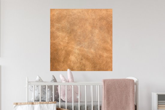 Muurstickers - Sticker Folie - Leer - Structuur - Lederlook - Bruin - 80x80 cm - Plakfolie - Muurstickers Kinderkamer - Zelfklevend Behang - Zelfklevend behangpapier - Stickerfolie