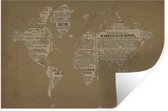 Muurstickers - Sticker Folie - Wereldkaart - Vintage - Krantenpapier - 30x20 cm - Plakfolie - Muurstickers Kinderkamer - Zelfklevend Behang - Zelfklevend behangpapier - Stickerfolie