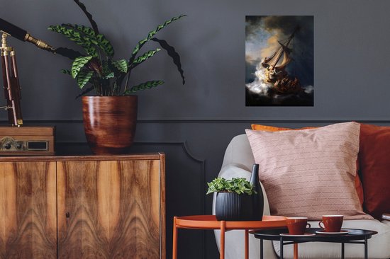 Sticker Muursticker Rembrandt van Rijn - tempête sur le lac de Galilée - Peinture de Rembrandt van Rijn - 30x40 cm - feuille autocollante - sticker mural repositionnable