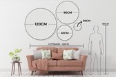 WallCircle - Muurstickers - Behangcirkel - Kunst - Vrouw - Roze - Sieraden - Portret - ⌀ 140 cm - Muurcirkel - Zelfklevend - Ronde Behangsticker