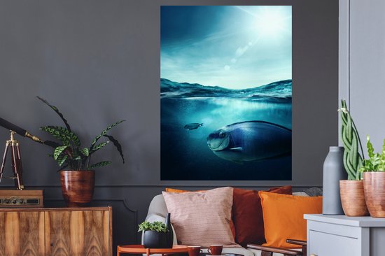 Stickers Stickers muraux - Poisson - Mer - Blauw - 90x120 cm - Feuille adhésive