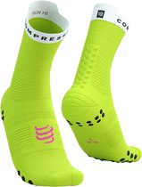 Pro Racing Socks v4.0 Run High - Safety Yellow/White/Black/Neon Pink