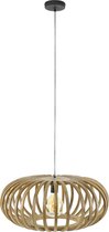 Hanglamp Stripes | 1 lichts | massief mango naturel | Ø 65 cm | in hoogte verstelbaar tot 150 cm | woonkamer / eetkamer | uniek design