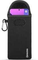 Hoesje voor Xiaomi Redmi Note 13 Pro Plus - MobyDefend Neopreen Pouch Met Karabijnhaak - Insteekhoesje - Riemlus Hoesje - Zwart - GSM Hoesje - Telefoonhoesje Geschikt Voor -