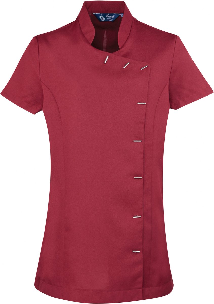 Premier Schort Tuniek Werkblouse Dames S (10 UK) Burgundy 100% Polyester