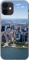 Geschikt voor iPhone 12 hoesje - New York - USA - Skyline - Siliconen Telefoonhoesje