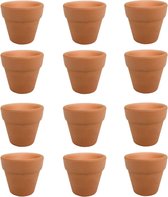 12 stuks terracotta vetplantenpotten, kleipotten, herbruikbare terracotta bloempotten, voor binnen en buiten, planten, handwerk, bruiloft (3 x 3 cm)