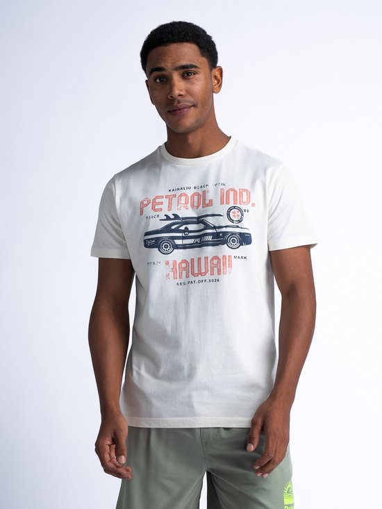 Petrol Industries - Heren Artwork T-shirt Stroll - Wit - Maat XL