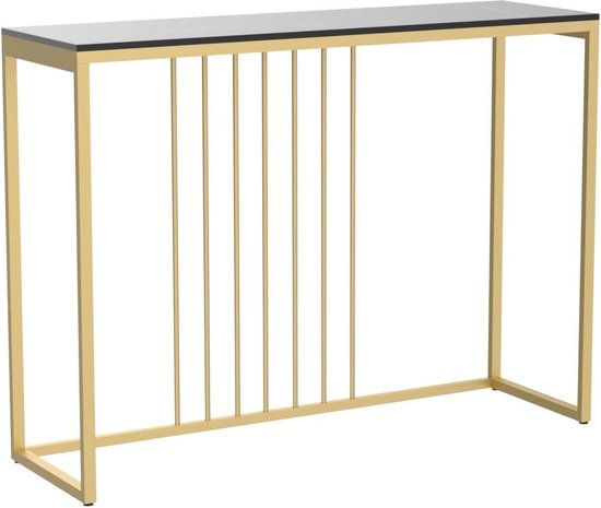 Consoletafel van gehard glas en roestvrij staal - Goudkleurig en zwart - ROWAN van Pascal Morabito