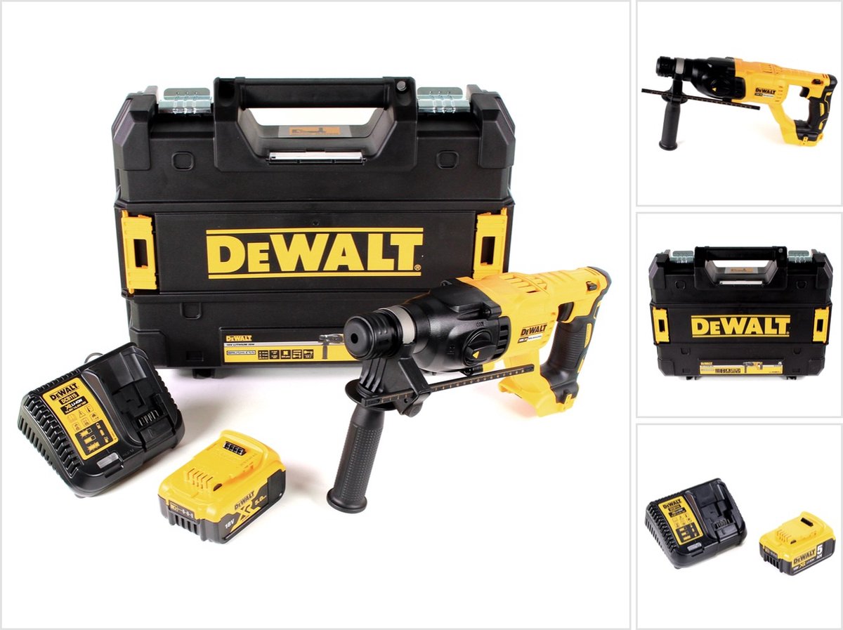 DeWalt DCH 133 P1 accu combihamer 18V 2.6J SDS plus Brushless + 1x accu 5.0Ah + lader + TSTAK