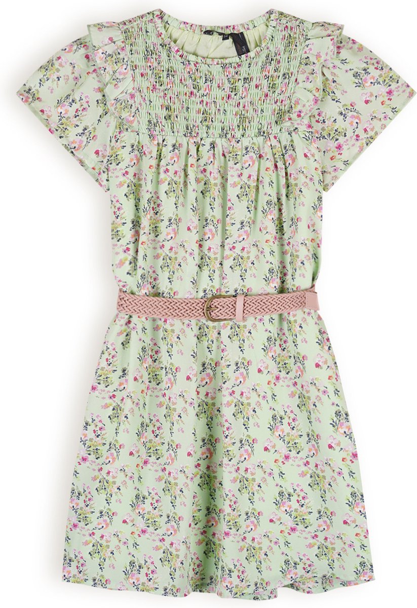Nono N402-5804 Meisjes Jurk - Spring Meadow Green - Maat 146-152