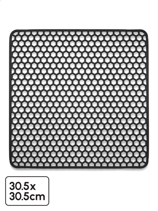 Bodo® – Tapis d'évier en Siliconen Zwart – 30,5 x 30,5 cm - Accessoires de vêtements pour bébé de Cuisine - Protecteur d'évier - Sous-verres en Siliconen - Anti rayures - Accessoires de vêtements pour bébé d'évier