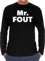 Mr. Fout Long sleeve t-shirt zwart heren - zwart Mr. Fout shirt met lange mouwen S