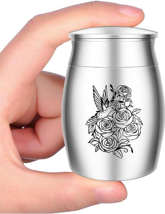 UNICRAFTALE Kleine Roestvrijstalen Urn – Vlindervleugelpatroon, 30x40 Mm, Voor As Van Huisdieren Of Mensen