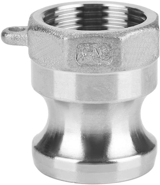 Adapter koppeling 1620 naar 1/4  buitendraad, roestvrij staal