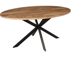 Eettafel ovaal 160cm Rato lichtbruin ovale tafel MDF eetkamertafel