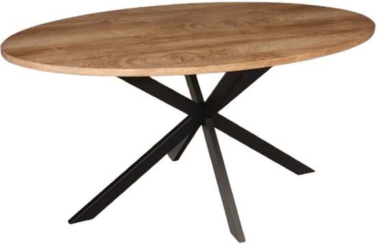 Table à manger ovale 160cm Rato table ovale marron clair