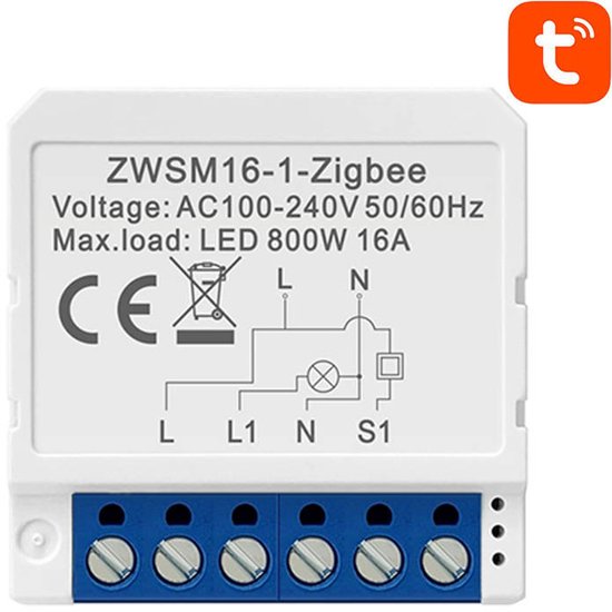 Nous Zigbee DIN Schakelaar, 20A Slimme Schakelaar met Energiemonitoring, Compatibel met Zigbee2MQTT, Home Assistant, Alexa en Google Home, App- bediening, Stembediening