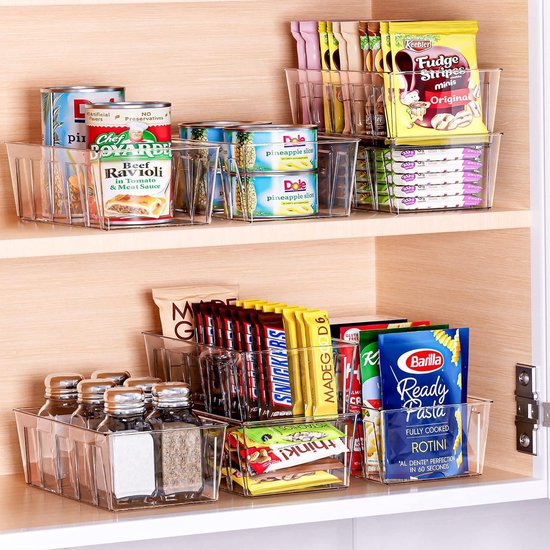 VEVOR Plastic stapelbare opbergbakken, 27,7 x 14 x 13 cm (8 stuks), plastic containers voor organisatie en opslagbakken voor kast, garage, kleine onderdelen, kantoorbenodigdheden, andere accessoires