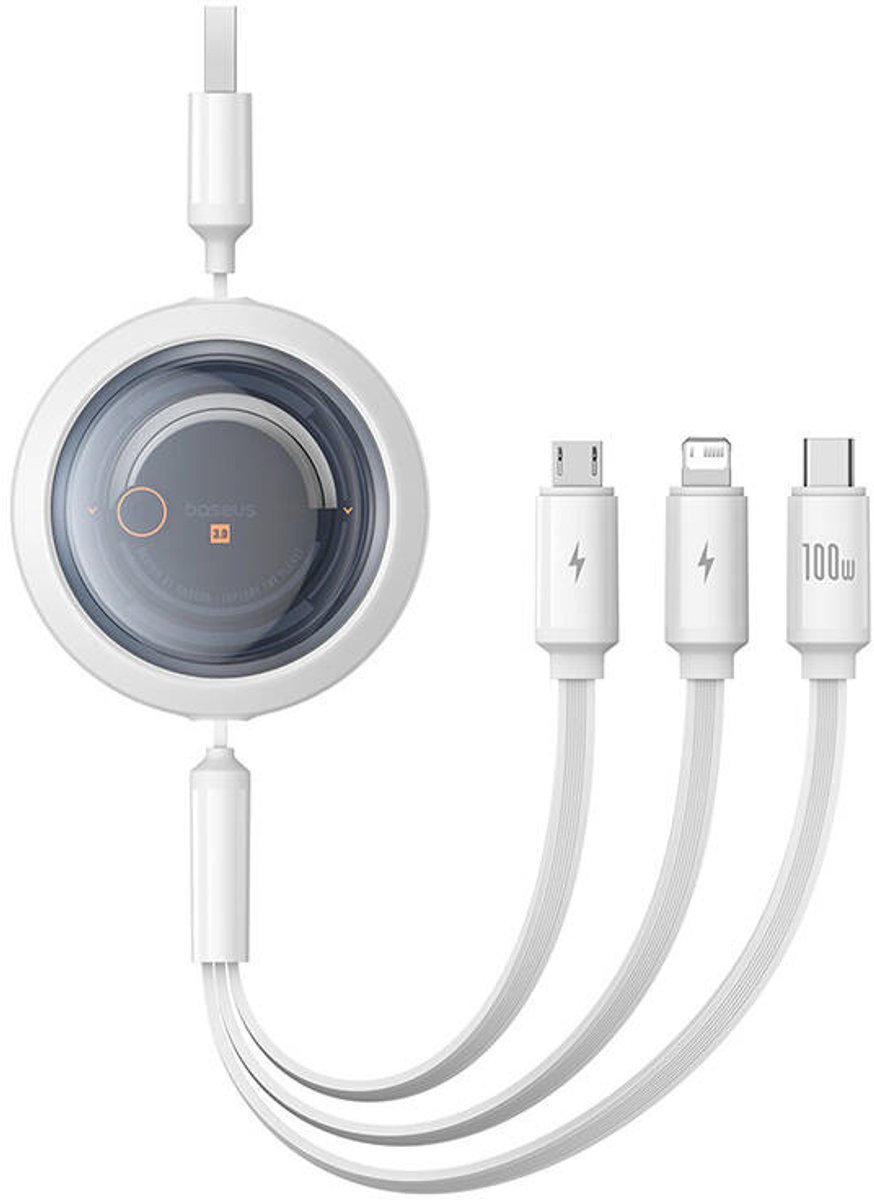 Baseus 3In1 Usb C Naar Lightning Micro Usb-Kabel 100W 1,1M Opladen