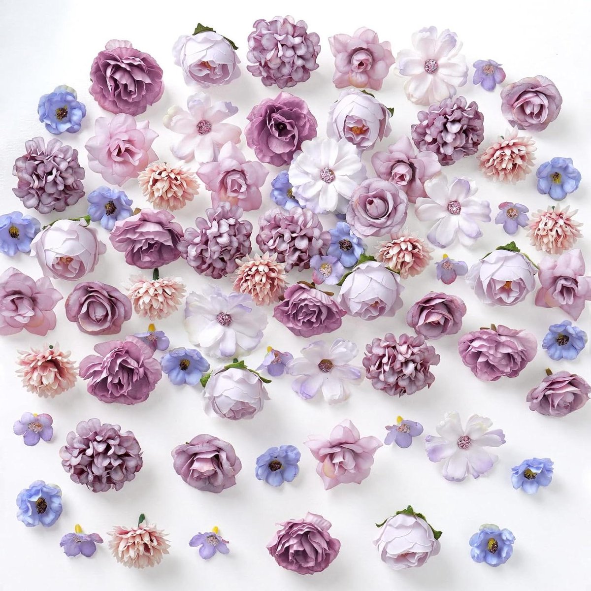 JGS Premium - Kunstbloemen koppen - 100 stuks - Kunstrozen - DIY - Bruiloft - Thuis - Handwerk - Scrapbooking - Feest - Taartdecoratie