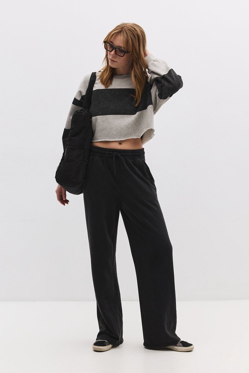 Pantalon large à taille élastique