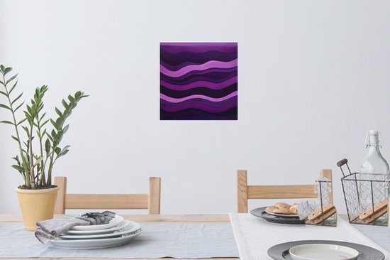 Stickers muraux - Feuille autocollante - Lignes - Vagues - Violet - Abstrait - 30x30 cm - Film adhésif - Stickers muraux chambre d'enfant - Papier peint autocollant - Papier peint autocollant - Feuille autocollante