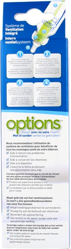 Dr. Brown's Options+ Anti-Colic Babyfles - Smalle halsfles - 120ml