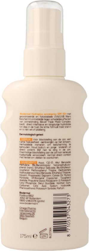 Biodermal Zonnebrand - Hydraplus - Zonnespray - SPF 50 - 175ml