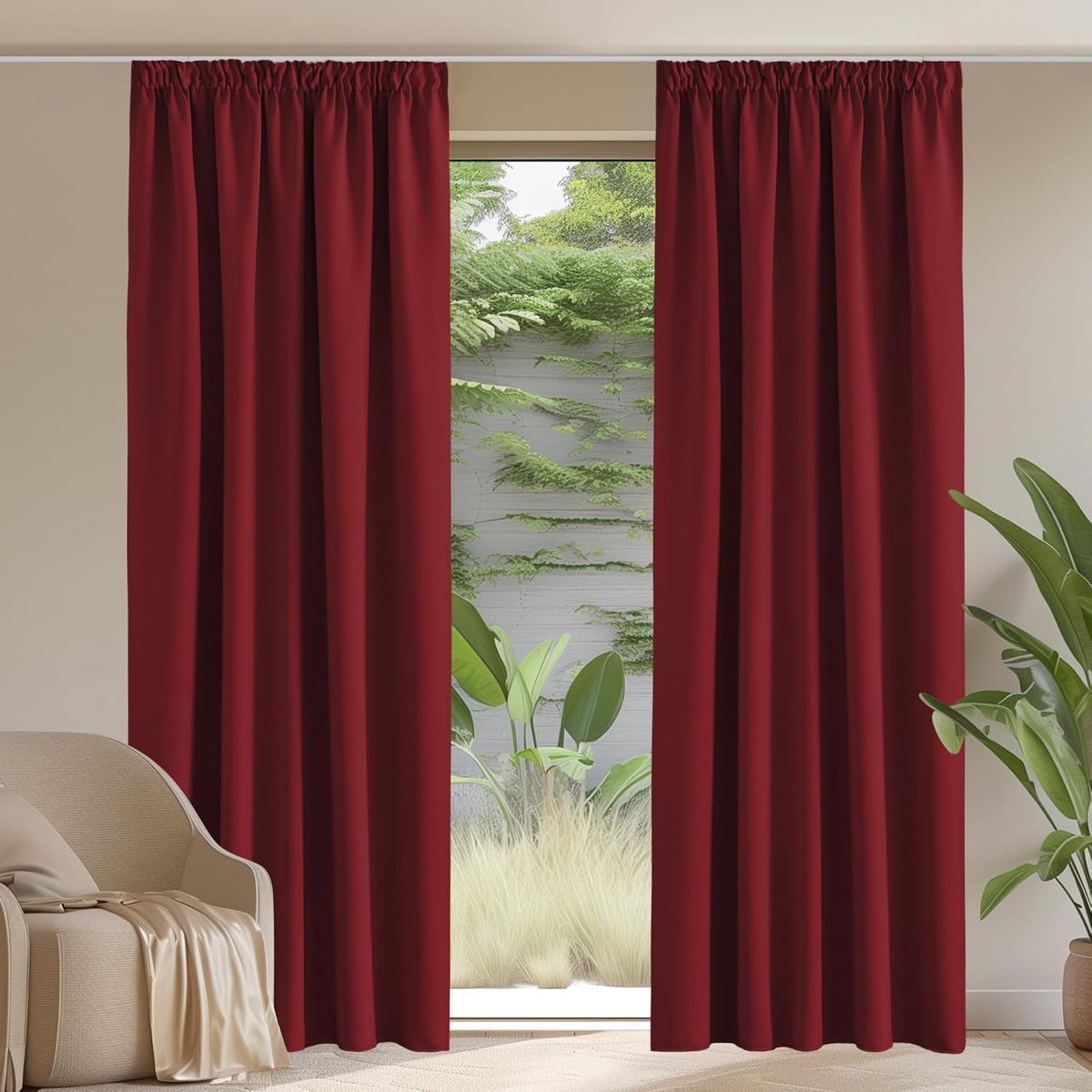 Verduisteringsgordijnen - Elegant design - set van 2 - 100% polyester - 228cm x 228cm