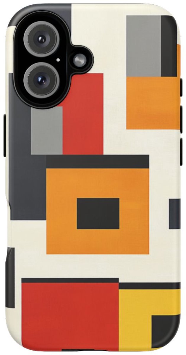 Geometrisch Abstracte Kleurenblokken – Telefoonhoesje Geschikt voor iPhone 16